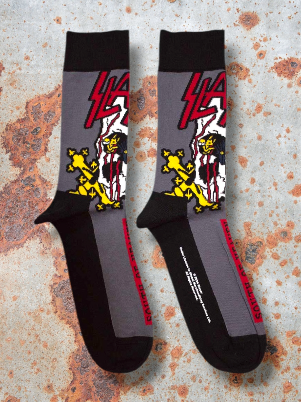 Slayer Official Unisex Socks – South Of Heaven Colour (Charcoal Grey