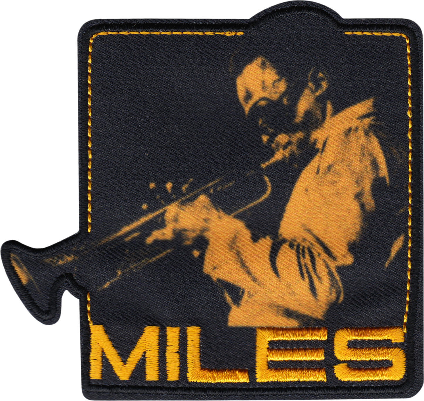 Vintage Miles Davis Patch - Playing Trumpet In Orange