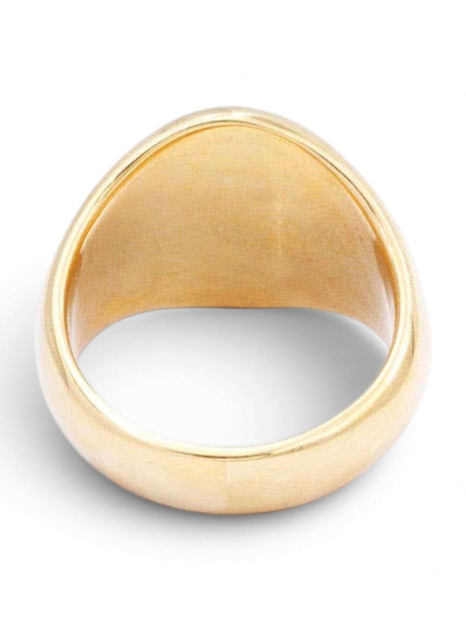 Gouden ring met zwarte steen rond