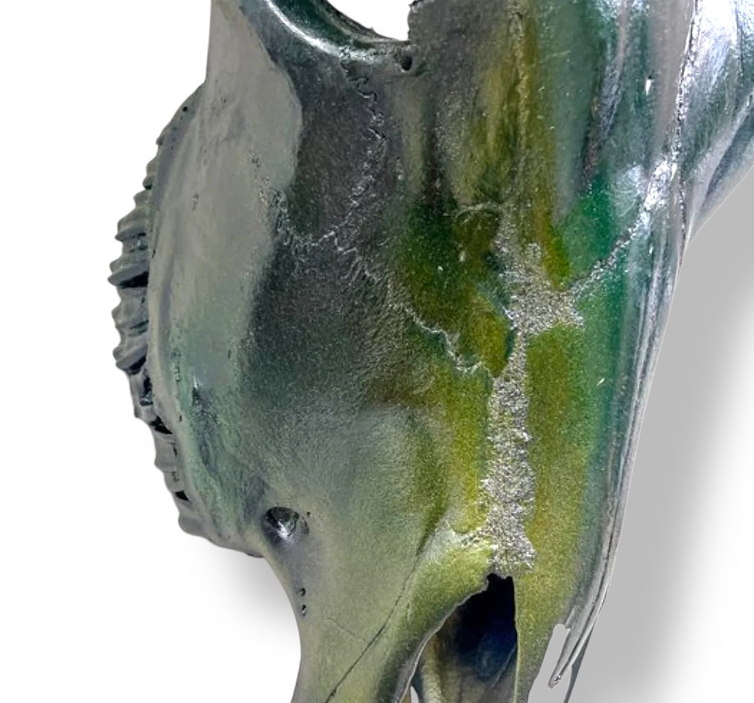 Bull Skull - Metallic Green