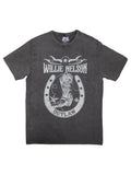 Willie Nelson Unisex Stone Wash T-Shirt: Outlaw (Charcoal Grey)