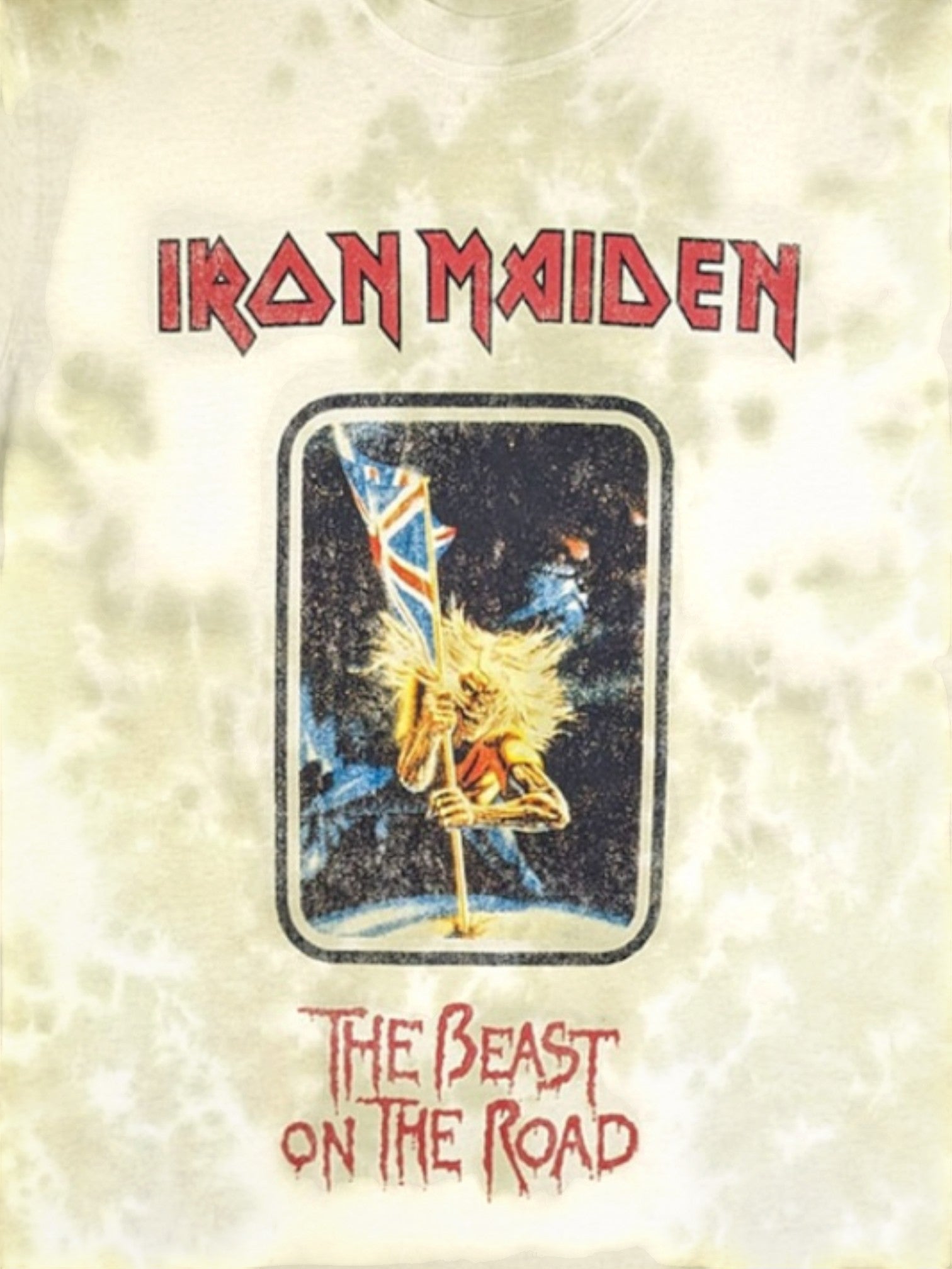 Iron Maiden Unisex T-Shirt: Beast On The Road (Sand) (Wash Collection)