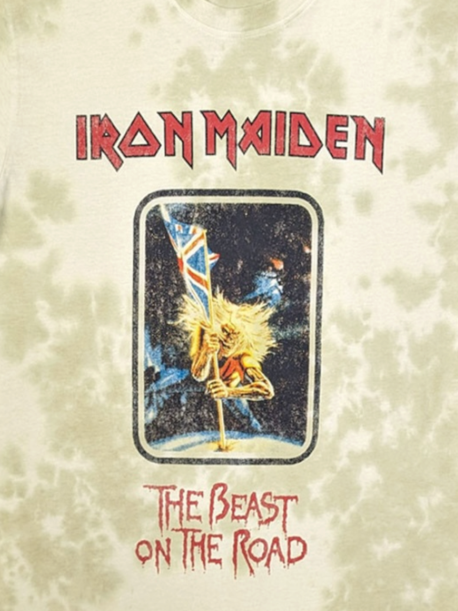 Iron Maiden Unisex T-Shirt: Beast On The Road (Sand) (Wash Collection)