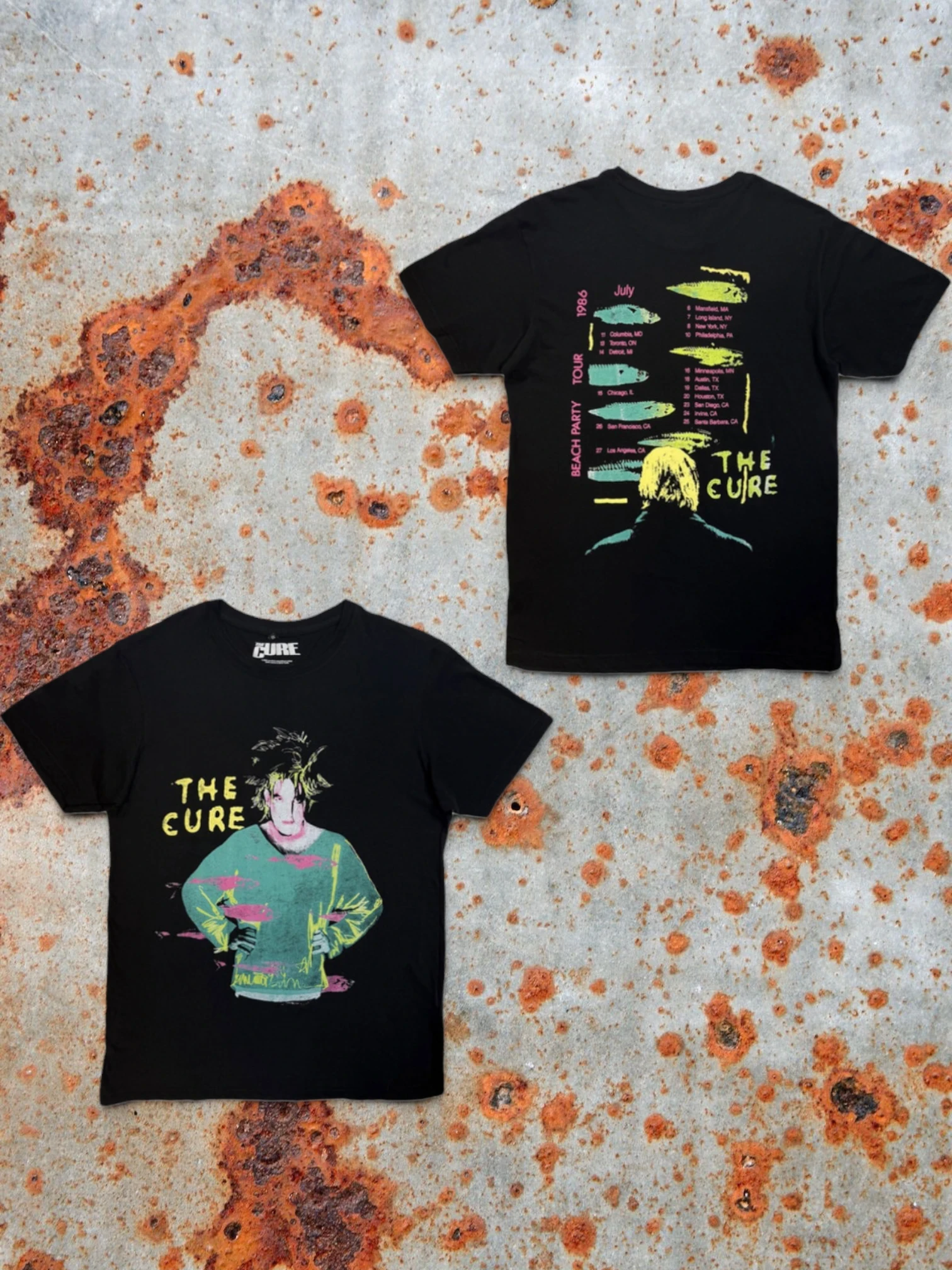 The Cure Premium Carbon T-Shirt – Beach Party Tour ’86 (100% algodón peinado)