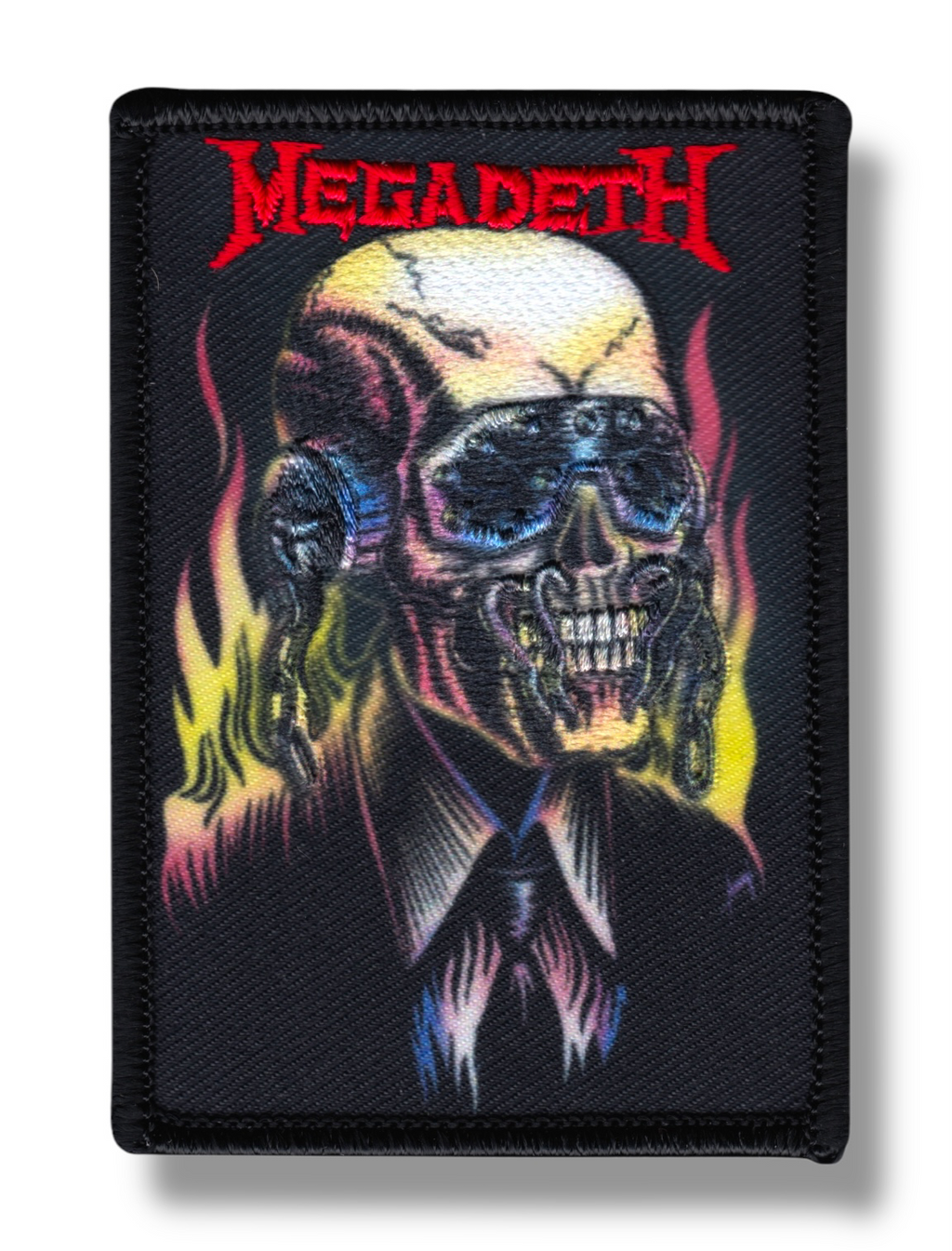 Vintage Megadeth Patch - Skeleton In Black Suit On Fire