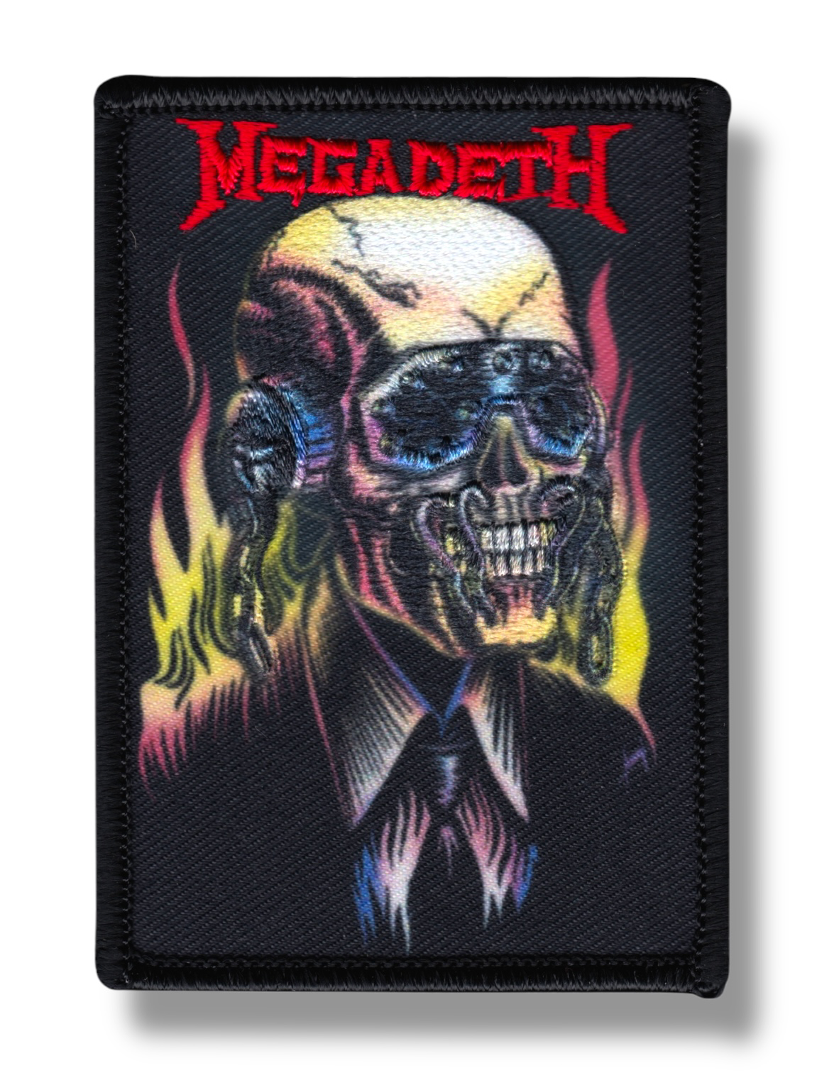 Vintage Megadeth Patch - Skeleton In Black Suit On Fire