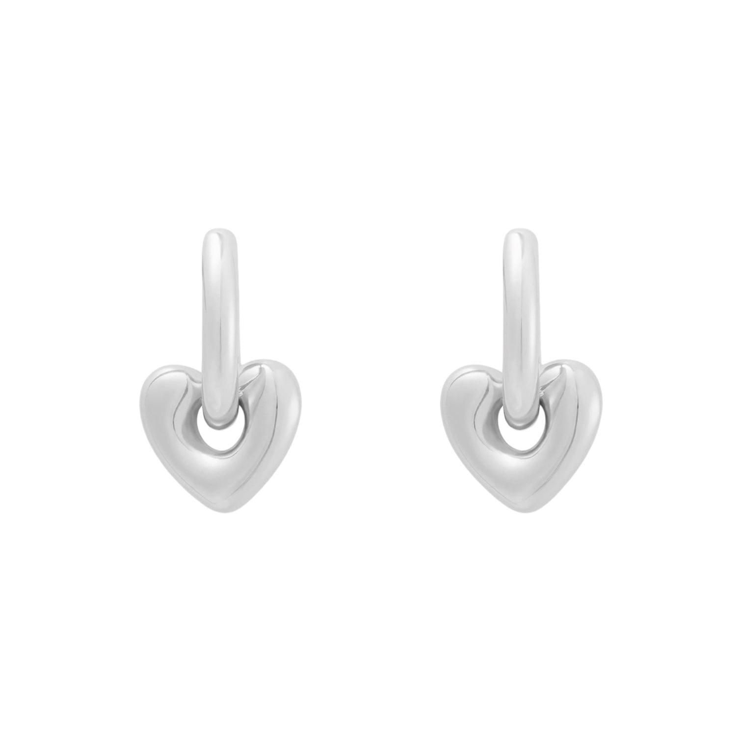 Silver earrings with heart