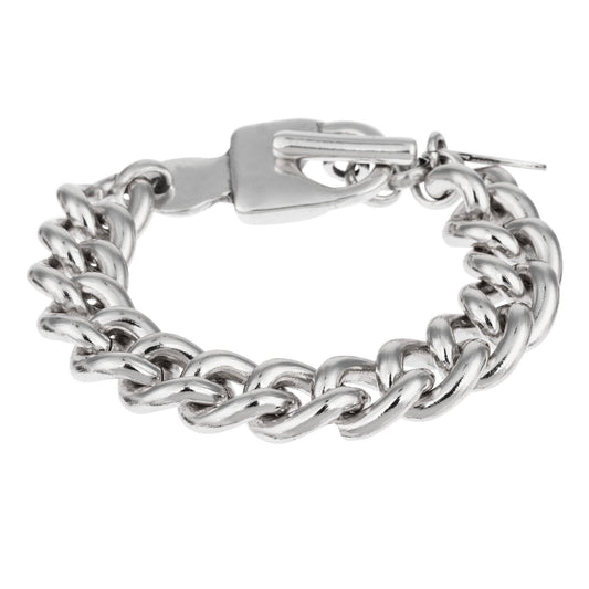 Pulsera cadena plata cierre candado zamak