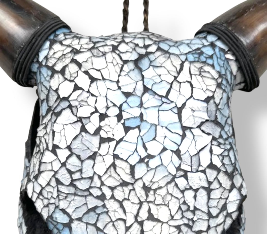 Koeien Schedel - Licht Blauw Mozaïek