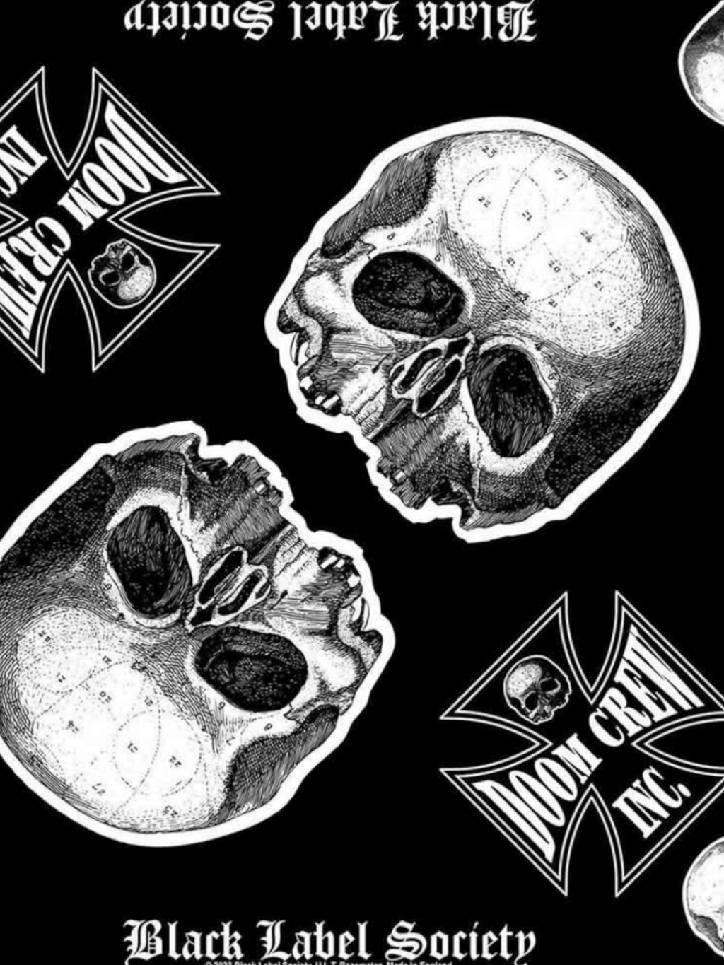Black Label Society Unisex Bandana: Doom Crew (Black)