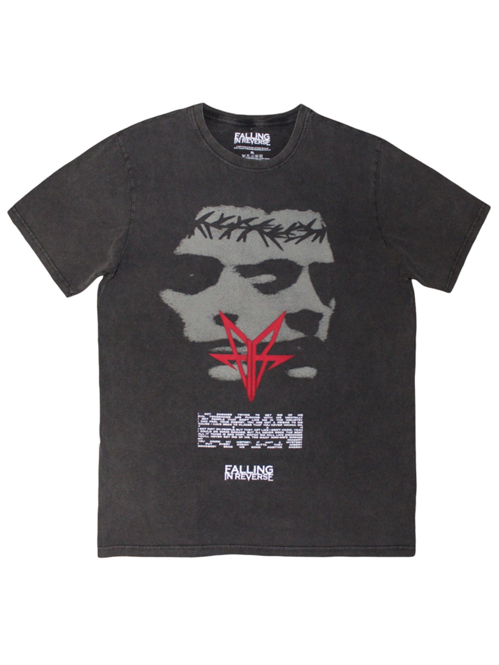 Camiseta Unisex "Falling In Reverse" Lavado a la Piedra: Blur (Gris Carbón)