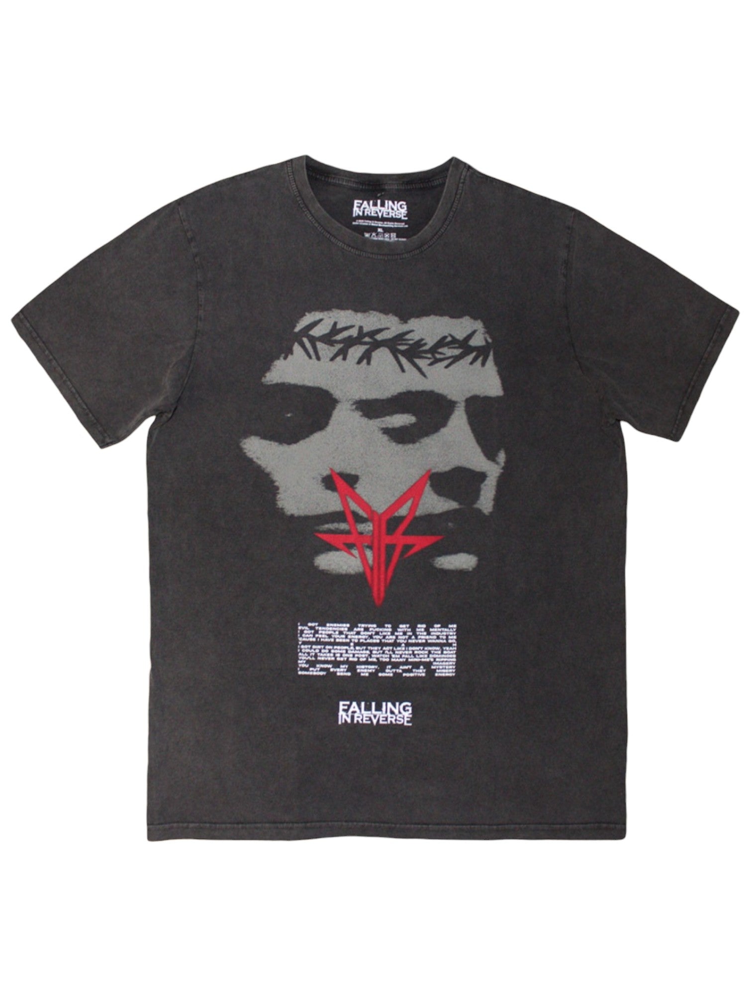 Camiseta Unisex "Falling In Reverse" Lavado a la Piedra: Blur (Gris Carbón)