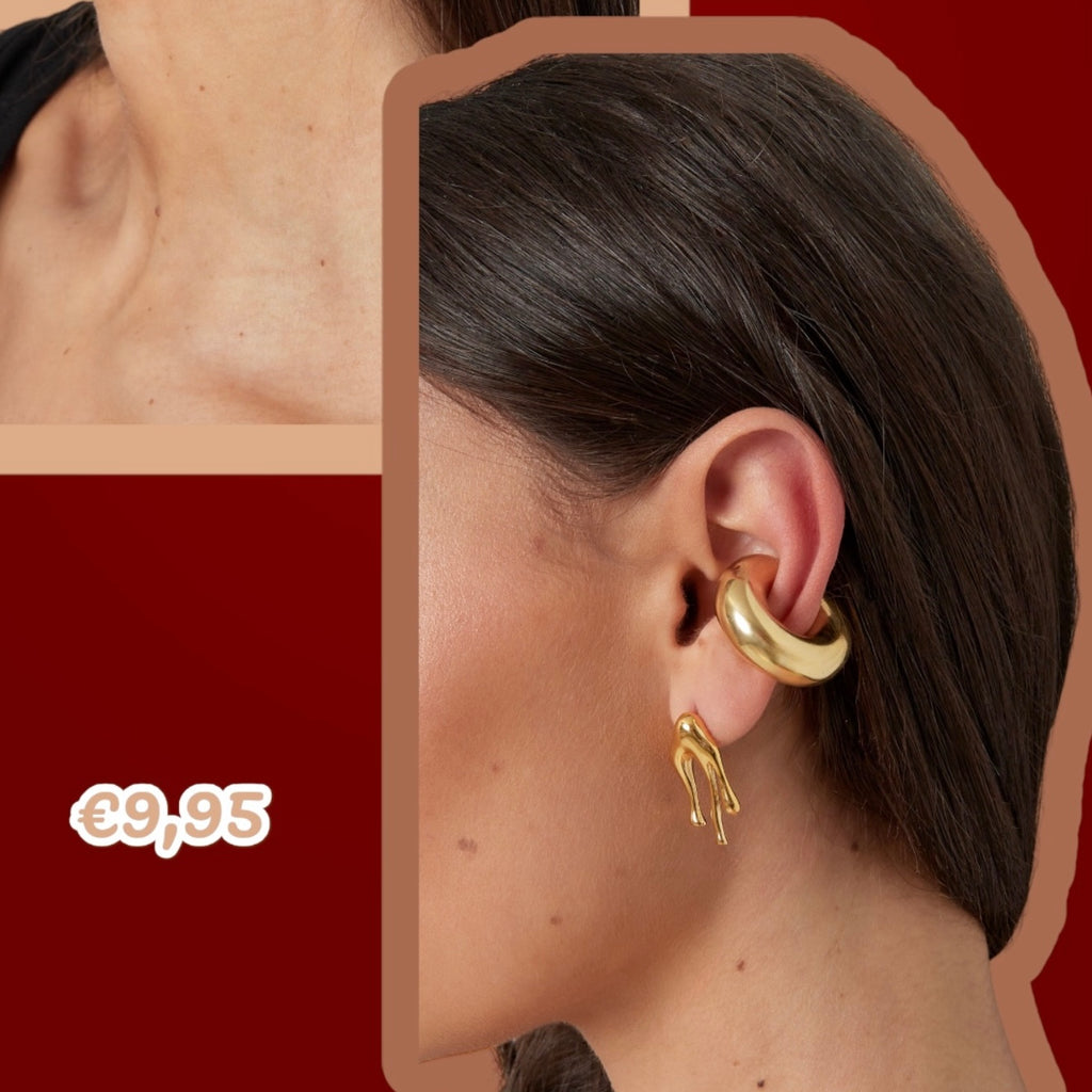 Ear cuff Zilver Ribbel