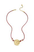 Elegant Wine Red Pendant Necklace for Daily Wear