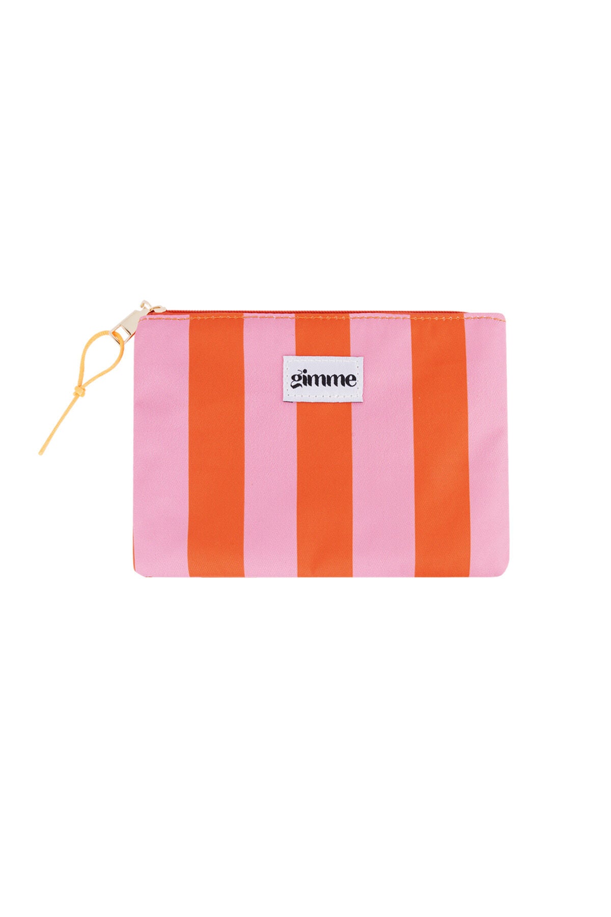 Classic Orange Stripe Makeup Bag for Daily Use