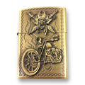 Brass Skull &amp; Crossbones Motorcycle Lighter