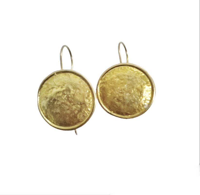 Moon gold hook earring