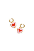 Charming Pink & Red Heart Beads Earrings for Women