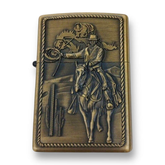 Brass Cowboy On Horse Lighter