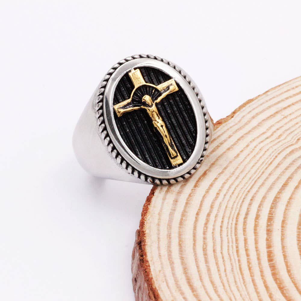 Cross and Jesus Ring