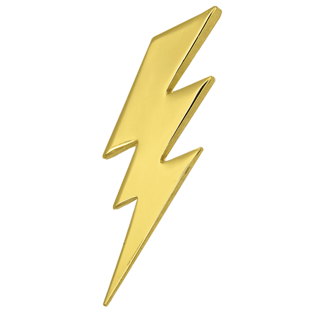 Lightning pin 3d gold