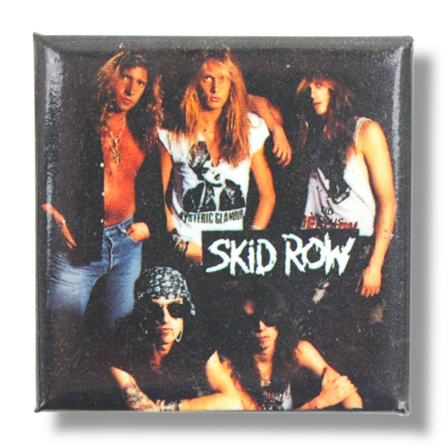 Vintage Skid Row Pin-on Button - 1.5 Inch - Serious Group Shot