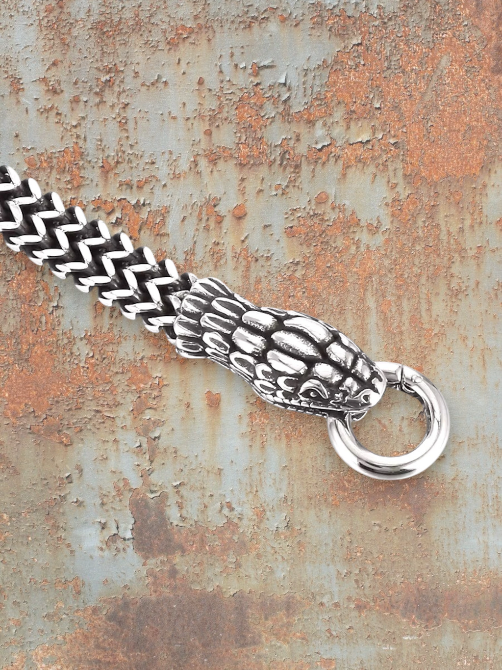 Double snake head bracelet