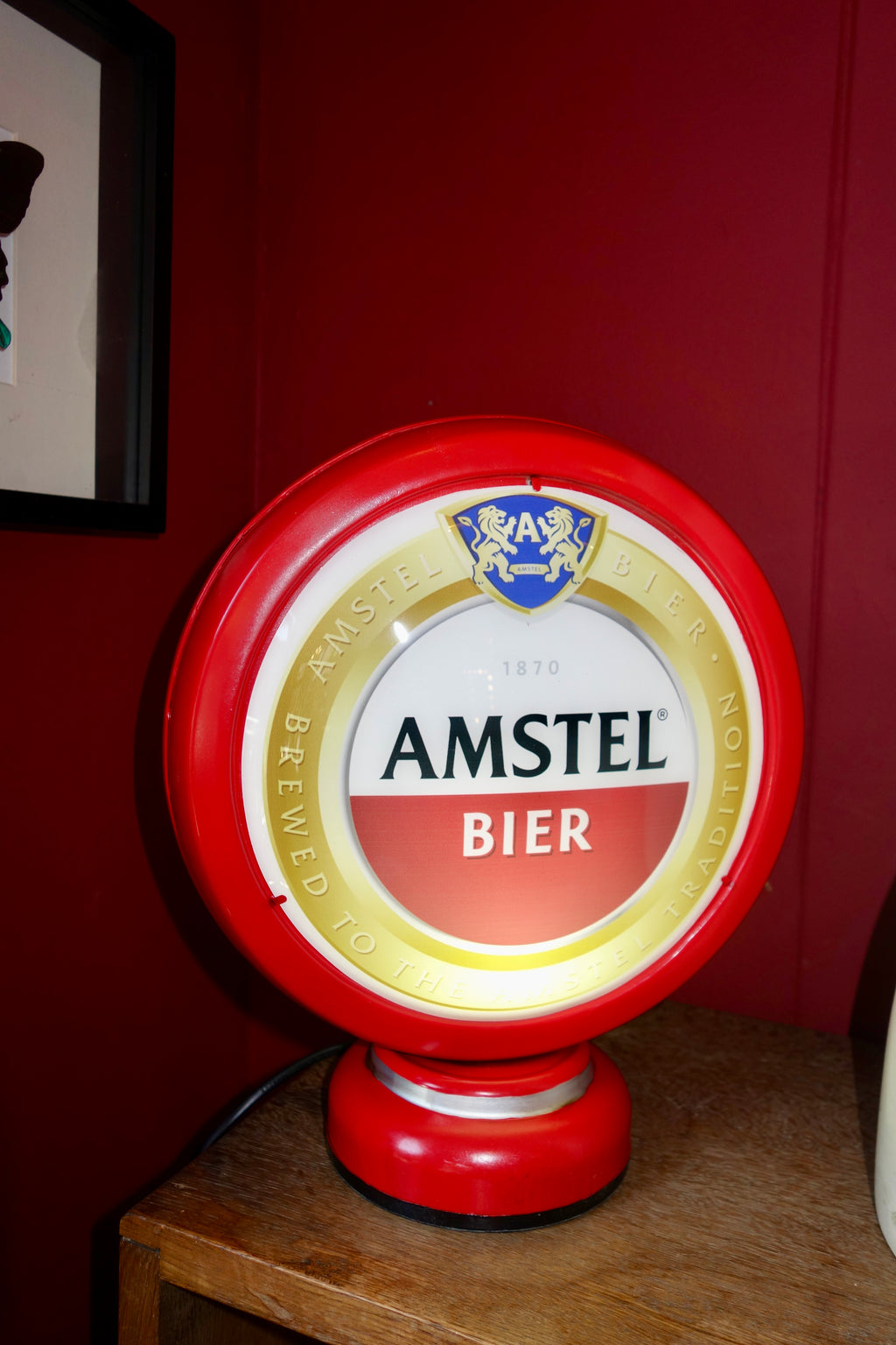 Vintage Amstel Bier Lamp op standaard