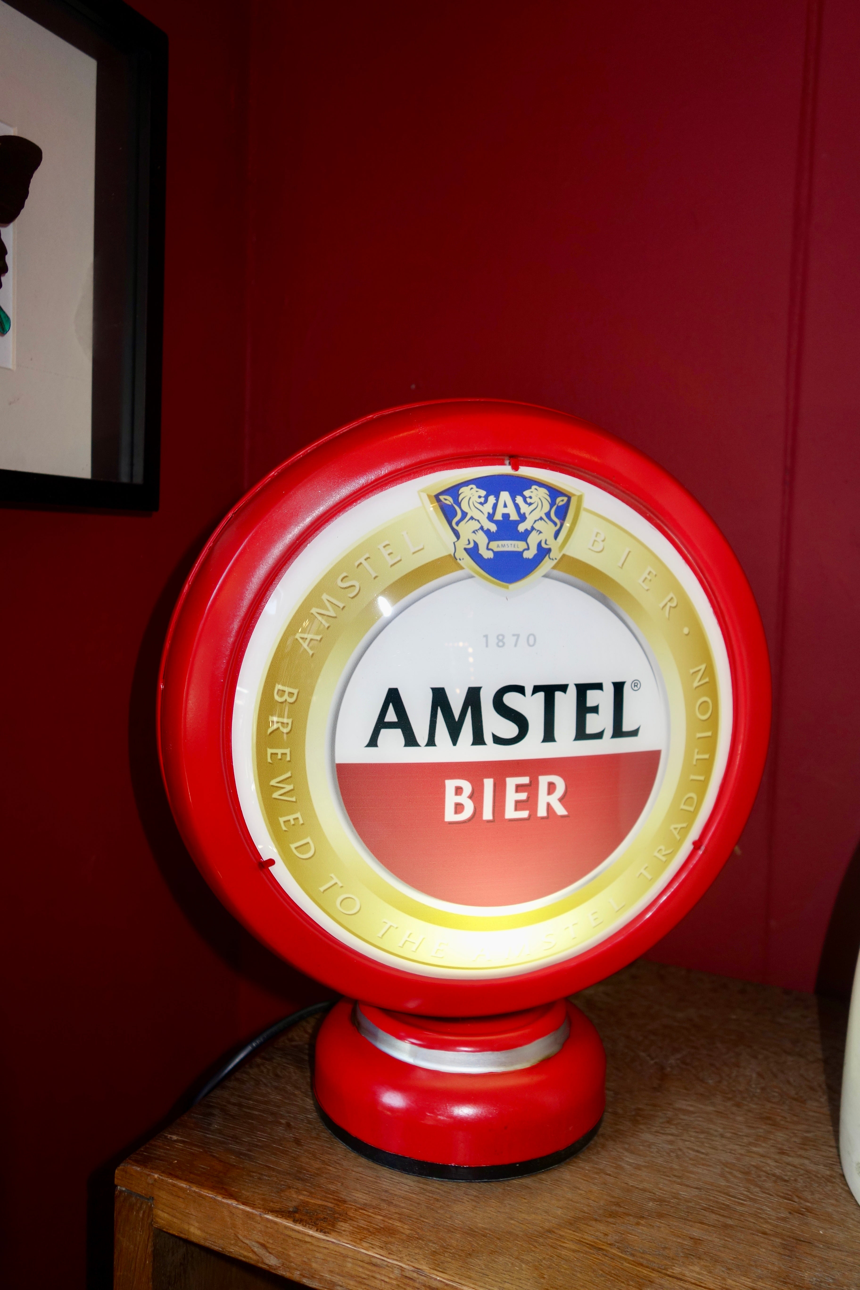 Vintage Amstel Bier Lamp op standaard