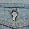 Skeleton hand Punk Pin