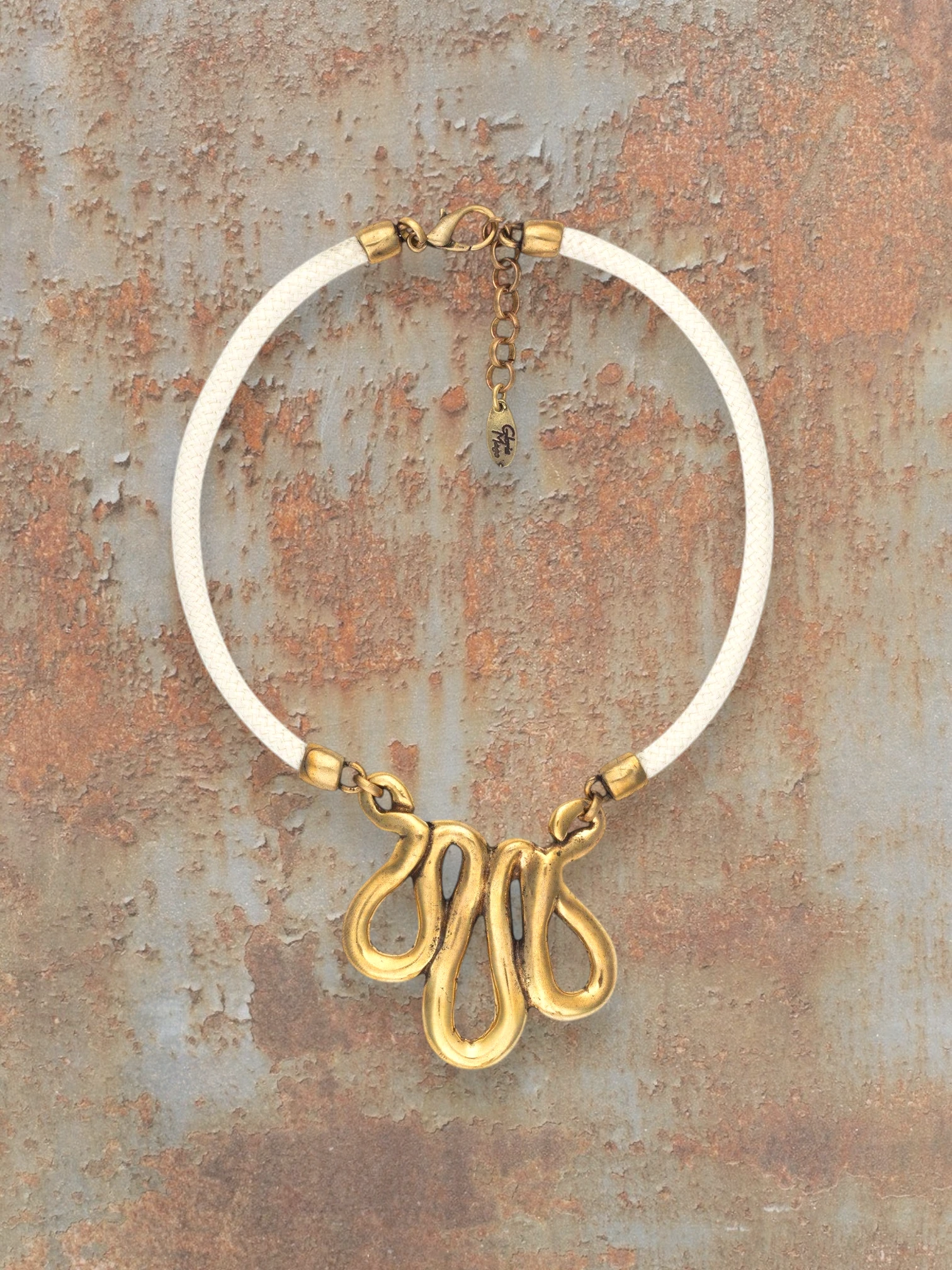 Gold necklace curves zamak design gold 40cm