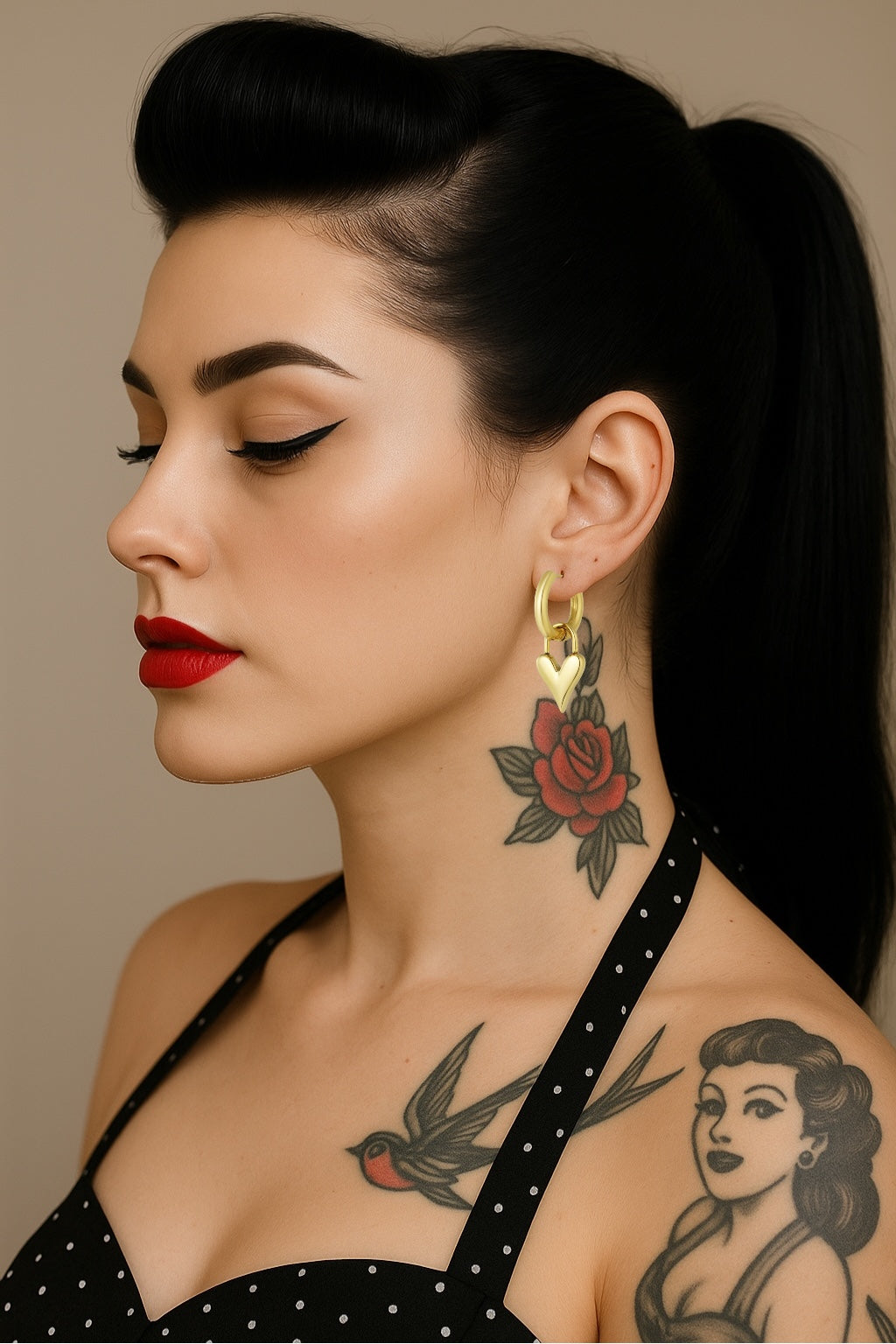 Pendientes de oro con corazón