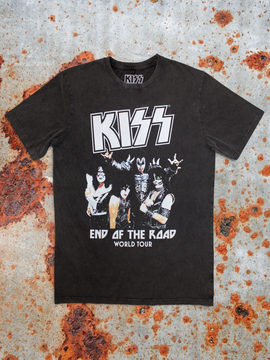 KISS Stone Wash T‑Shirt – End Of The Road World Tour (Limited Edition 999 stuks)