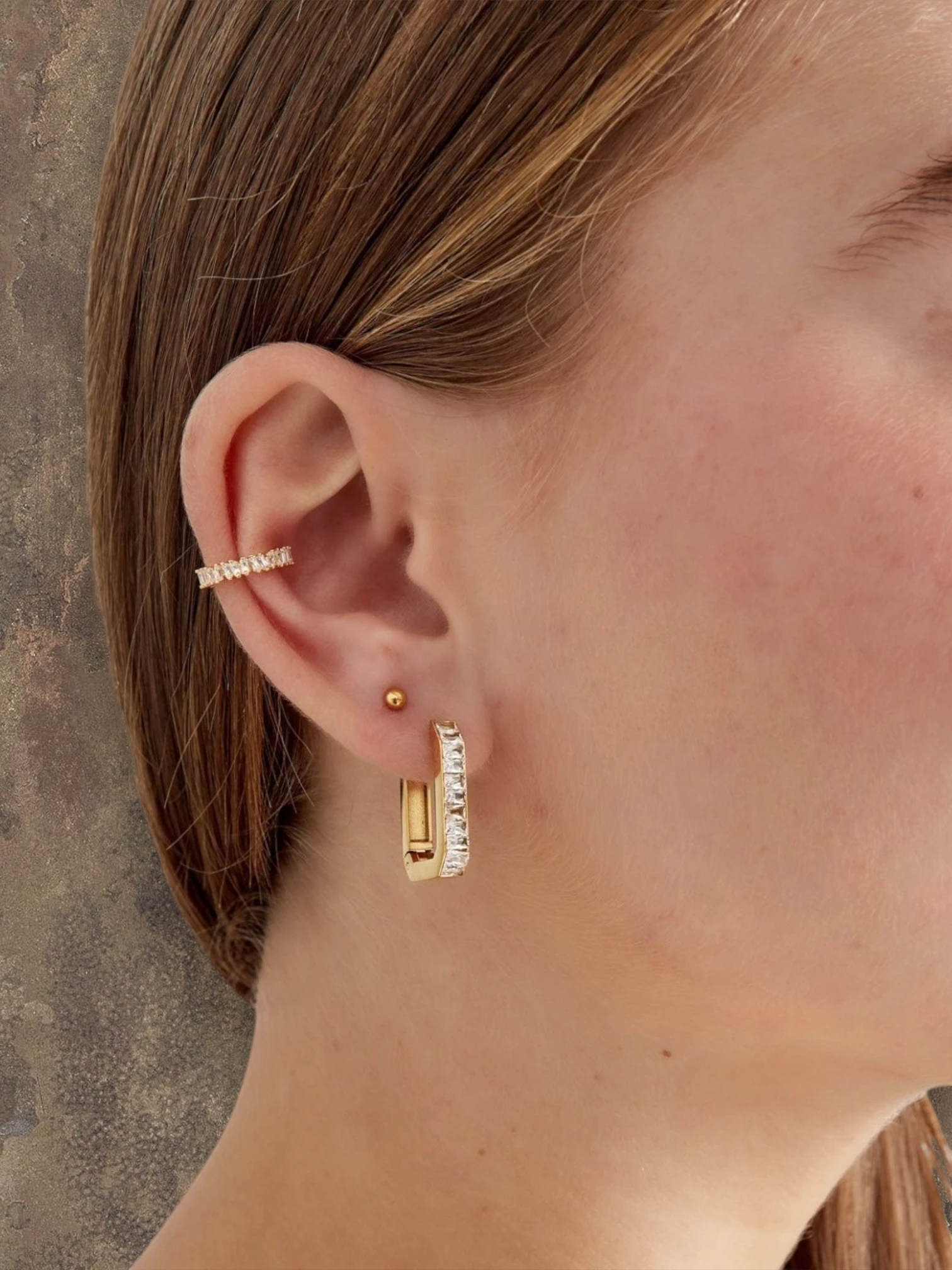 Ear cuff Zilver met steentjes