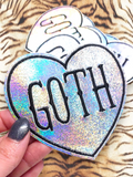 Goth Holographic Vinyl Glitter Heart Iron On Patch