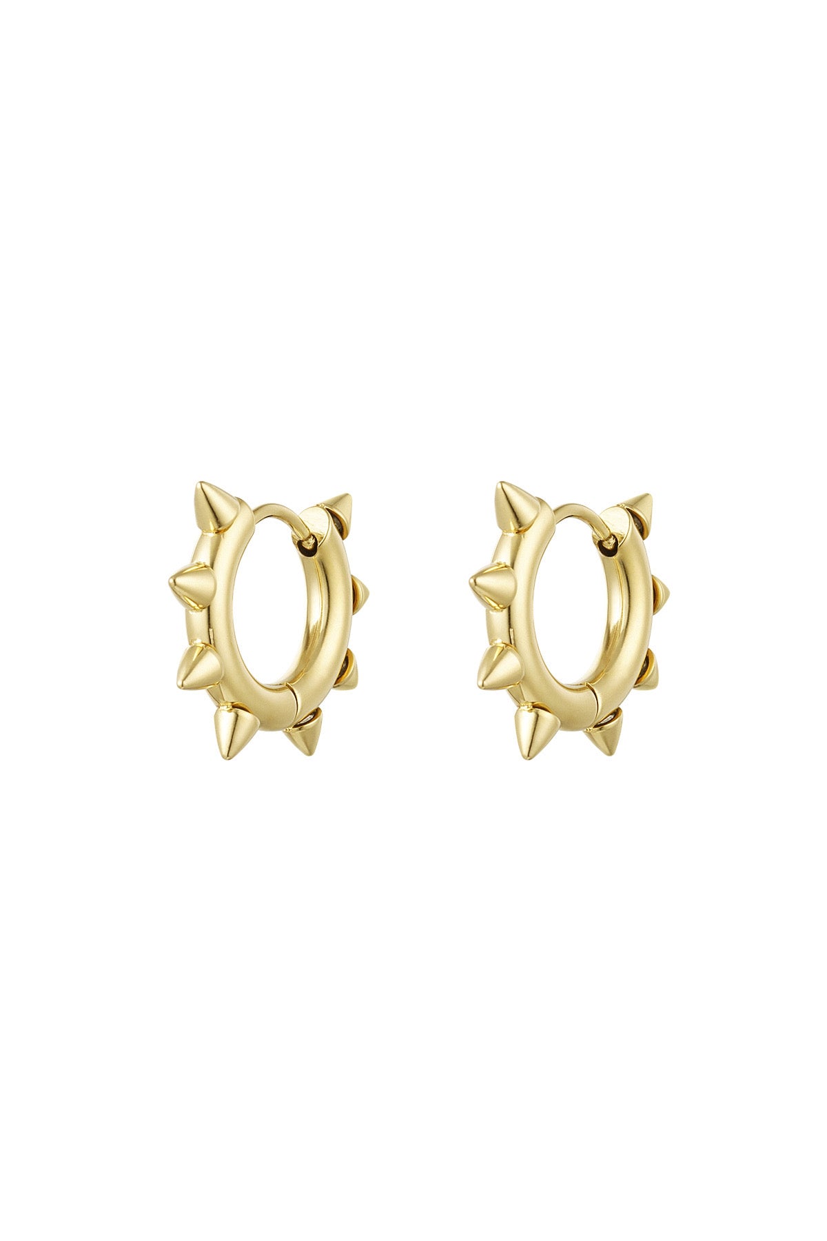 Gold stud earrings