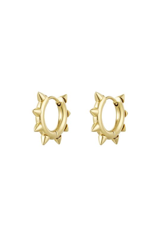 Gold stud earrings