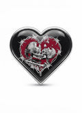 Skeleton love heart pin