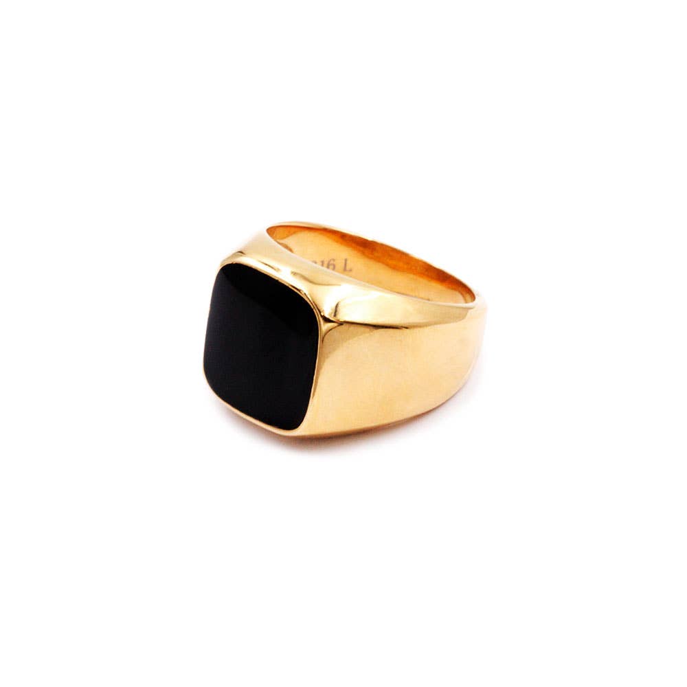 Gouden Ring met Zwarte Steen