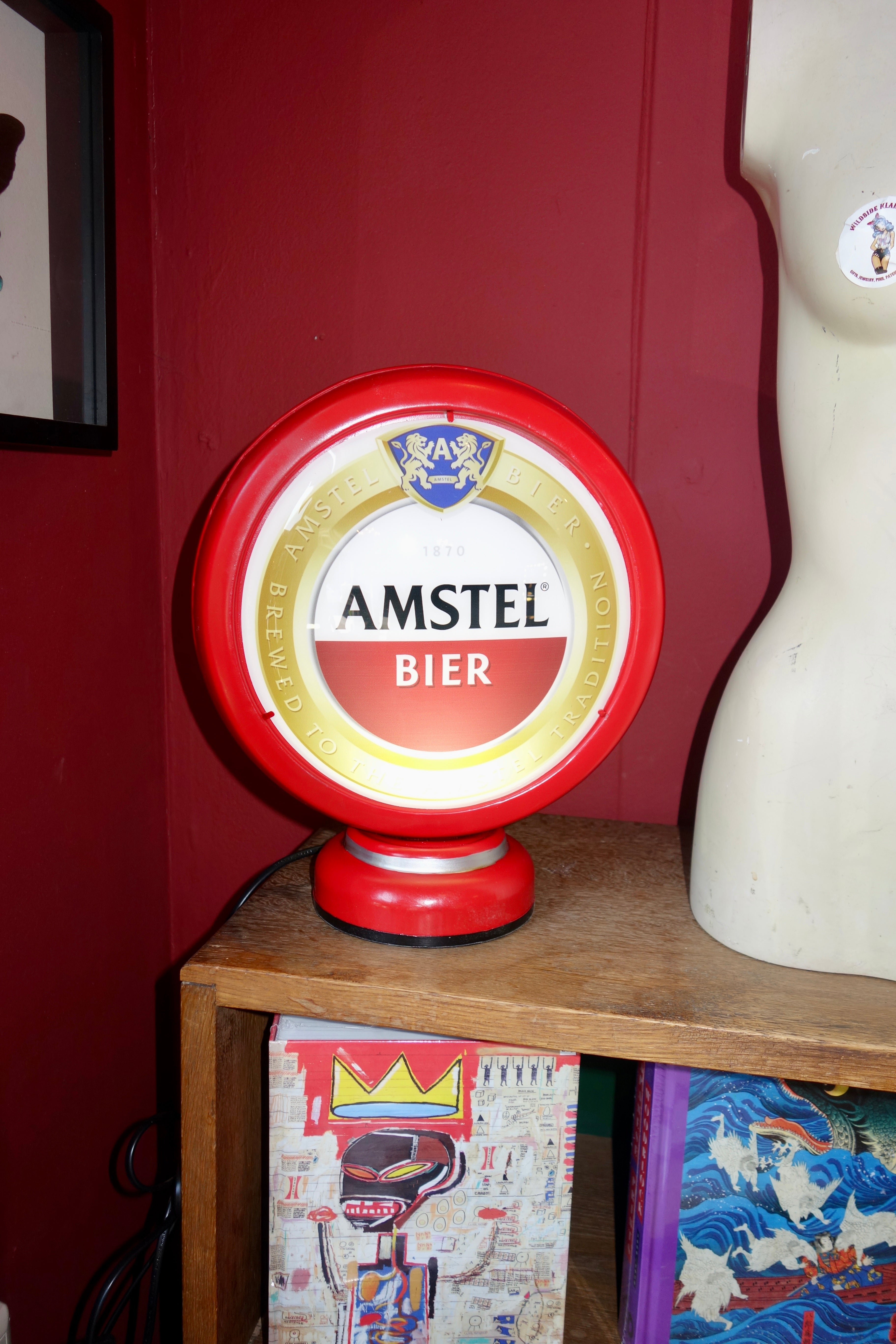 Vintage Amstel Bier Lamp op standaard