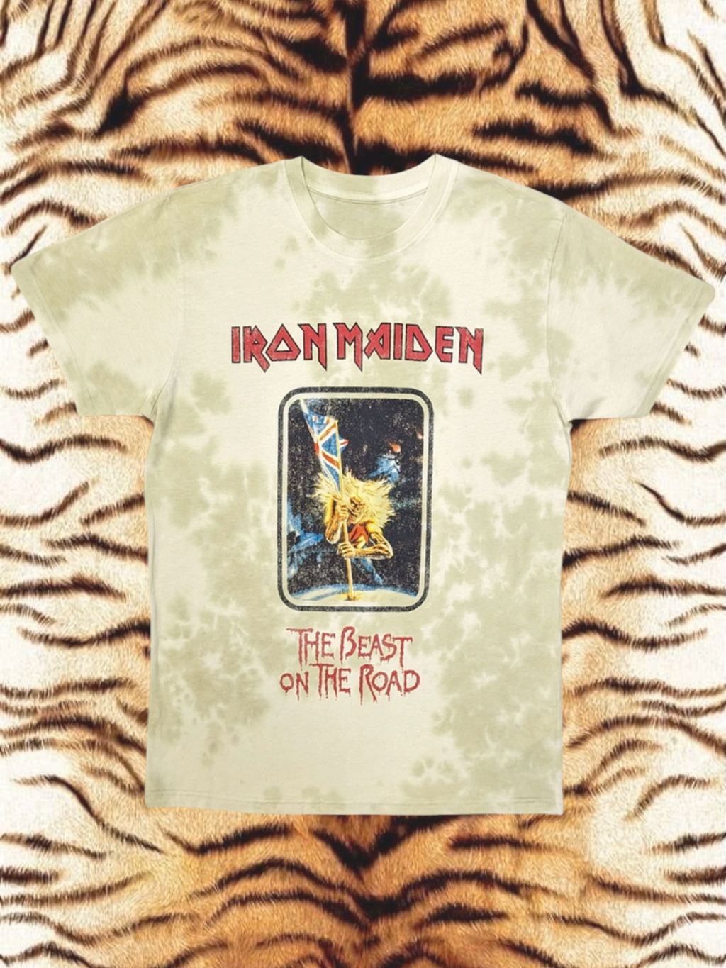 Iron Maiden Unisex T-Shirt: Beast On The Road (Sand) (Wash Collection)