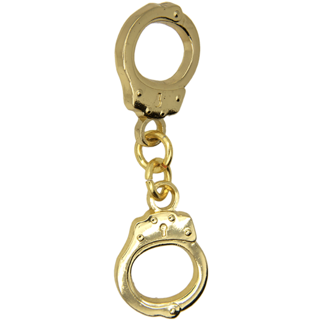 Handcuffs pin gold