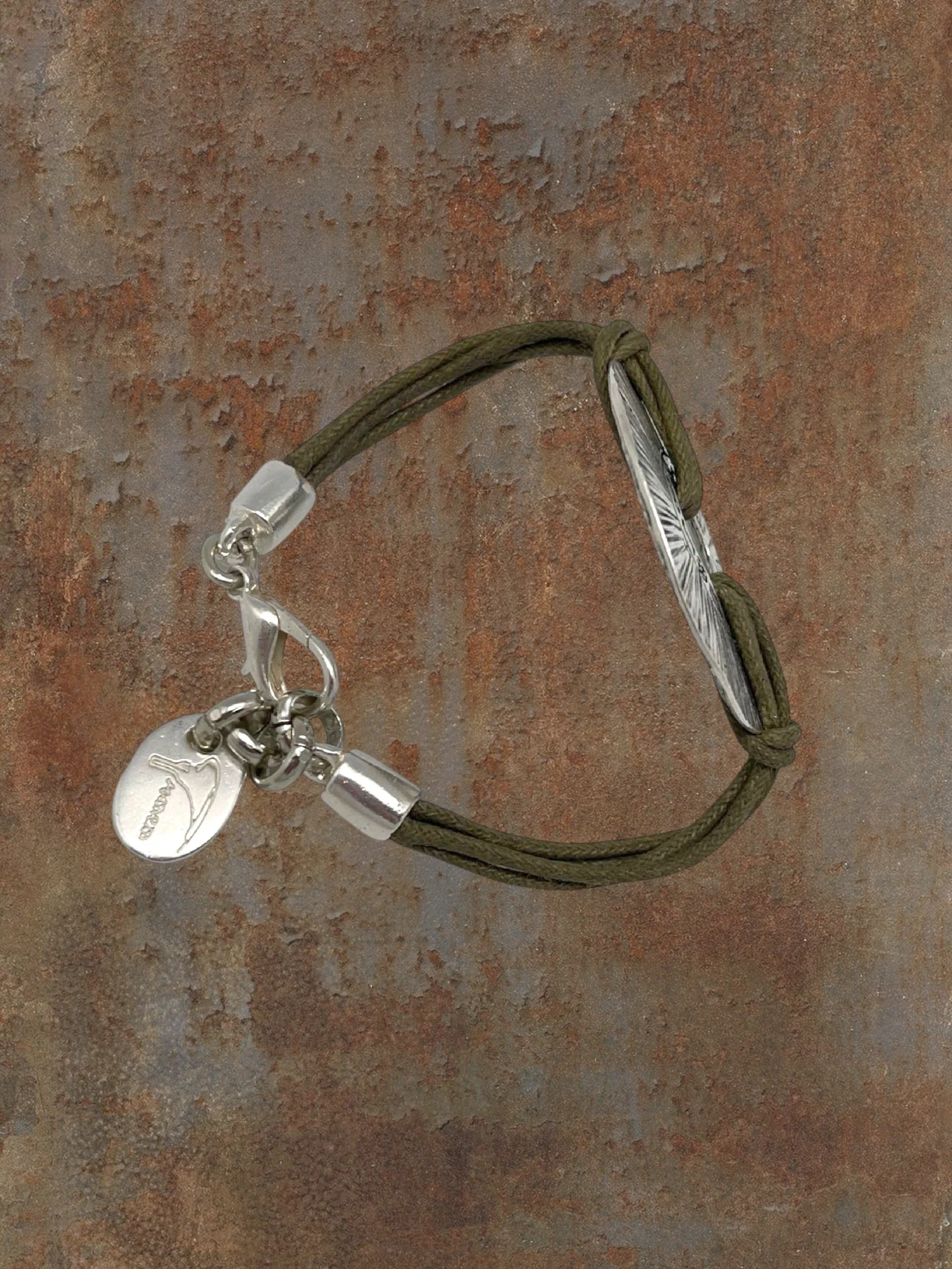 Pulsera Etnia plateado-caqui