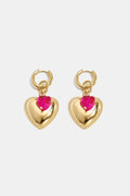 Elegant Rose Red & Baby Blue Heart Drop Earrings