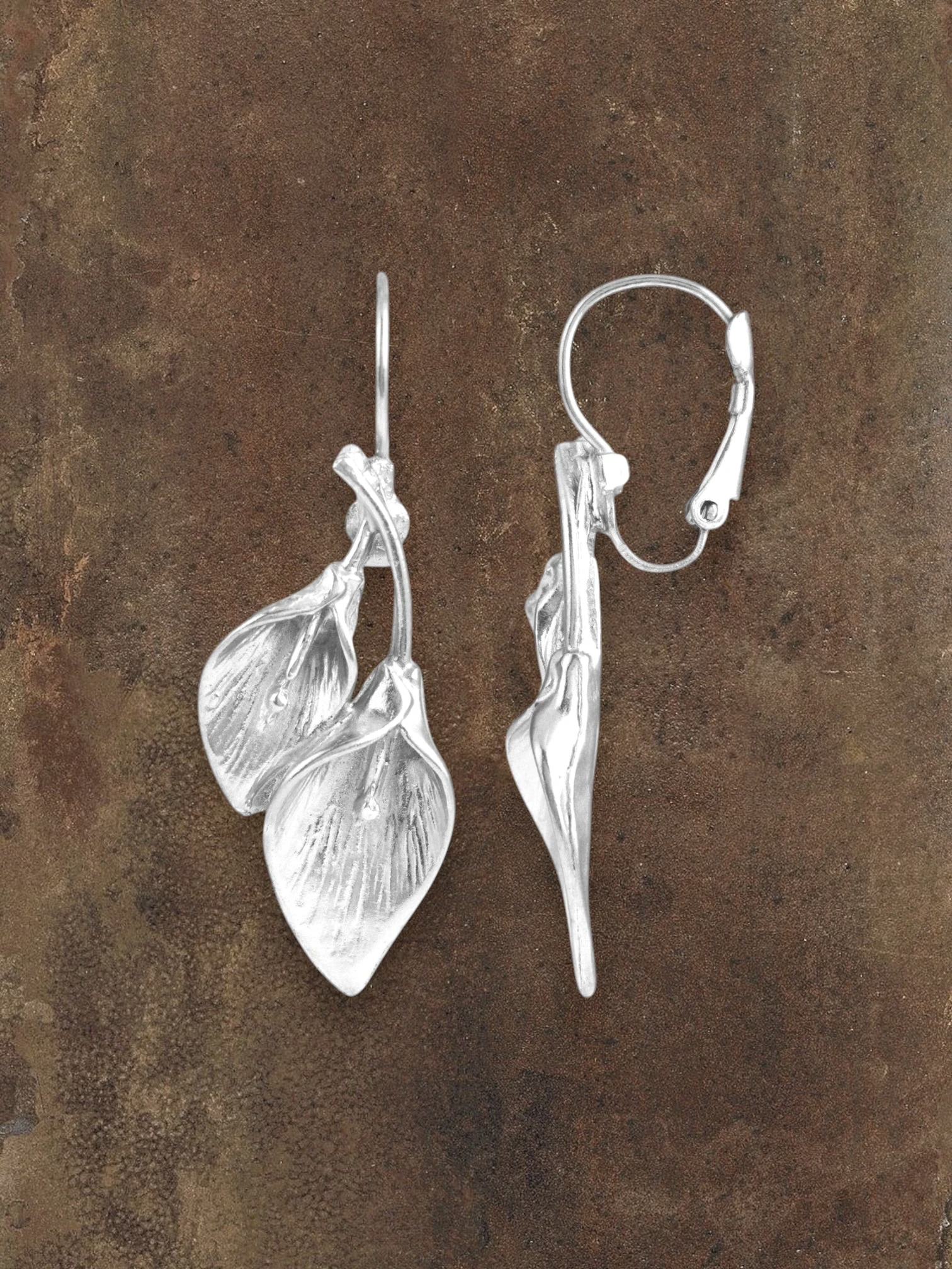 Cala double silver earring