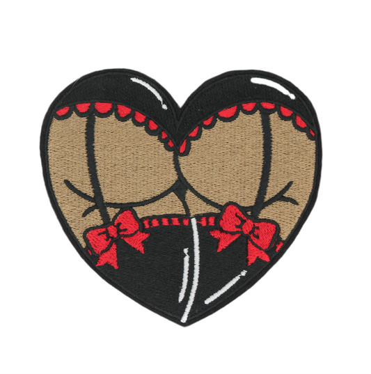 Gothic Booty Heart Embroidered Patch