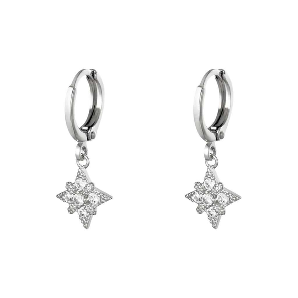 Silver earrings with star pendant