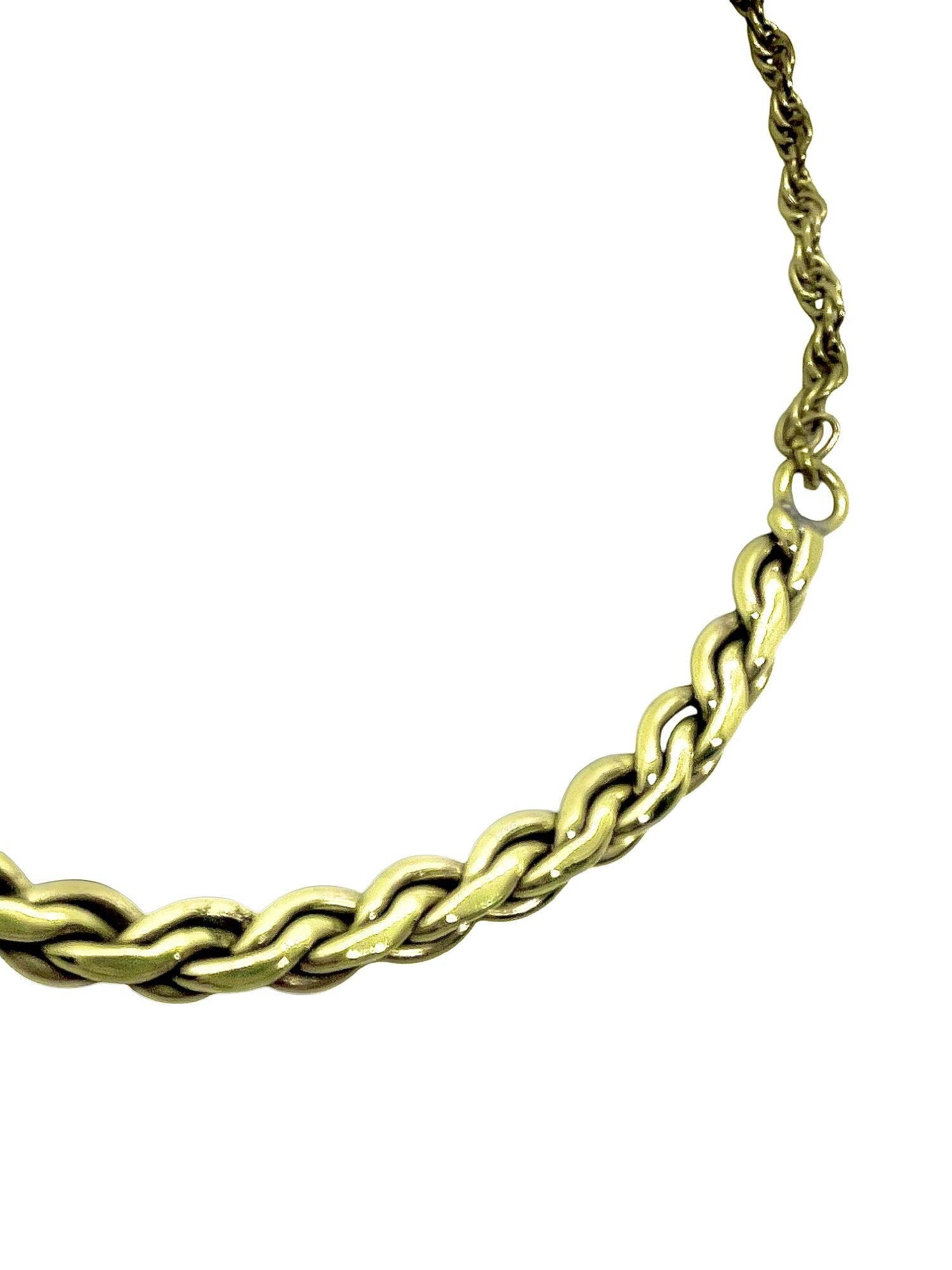 Handmade brass curl necklace