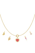Elegant 14K Gold Plated Flower Heart Pendant Necklace