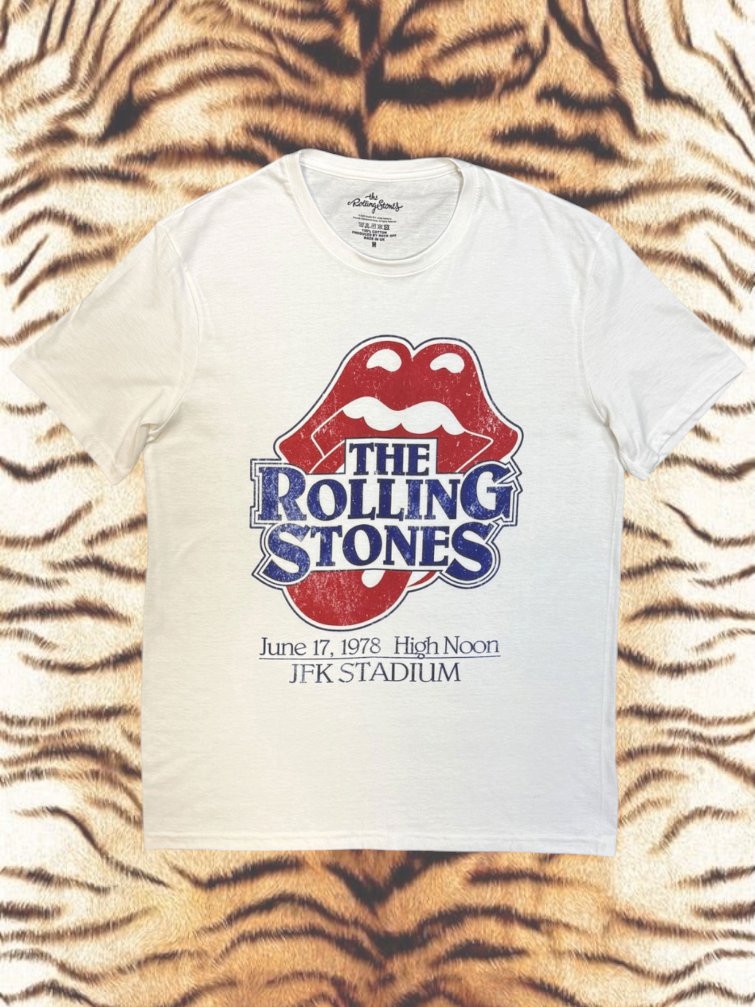 The Rolling Stones Unisex T-Shirt: High Noon JFK Stadium (White)